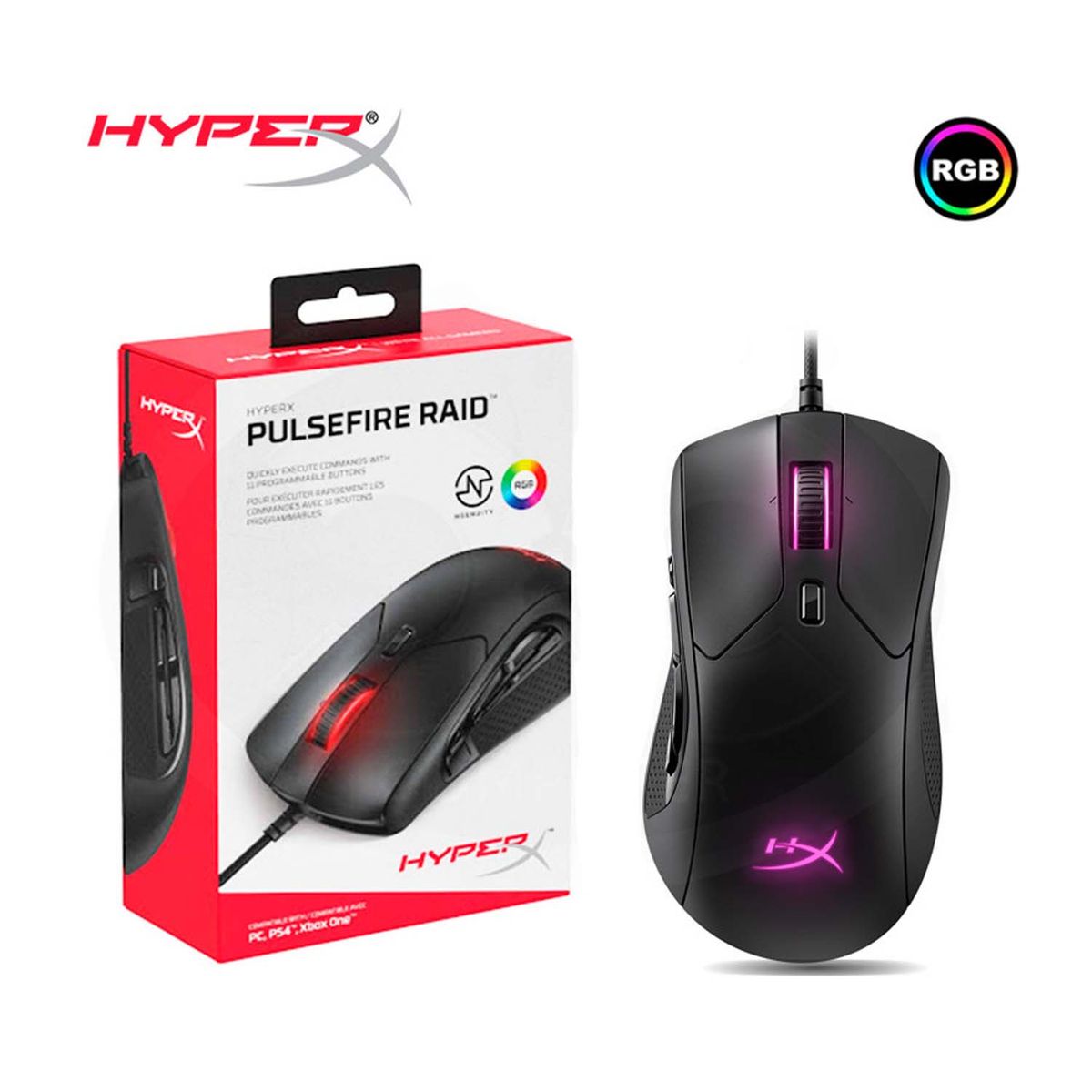 HYPERX - Hyperx Pulsefire Raid Rgb Mouse Gaming Hx-Mc005b Negro
