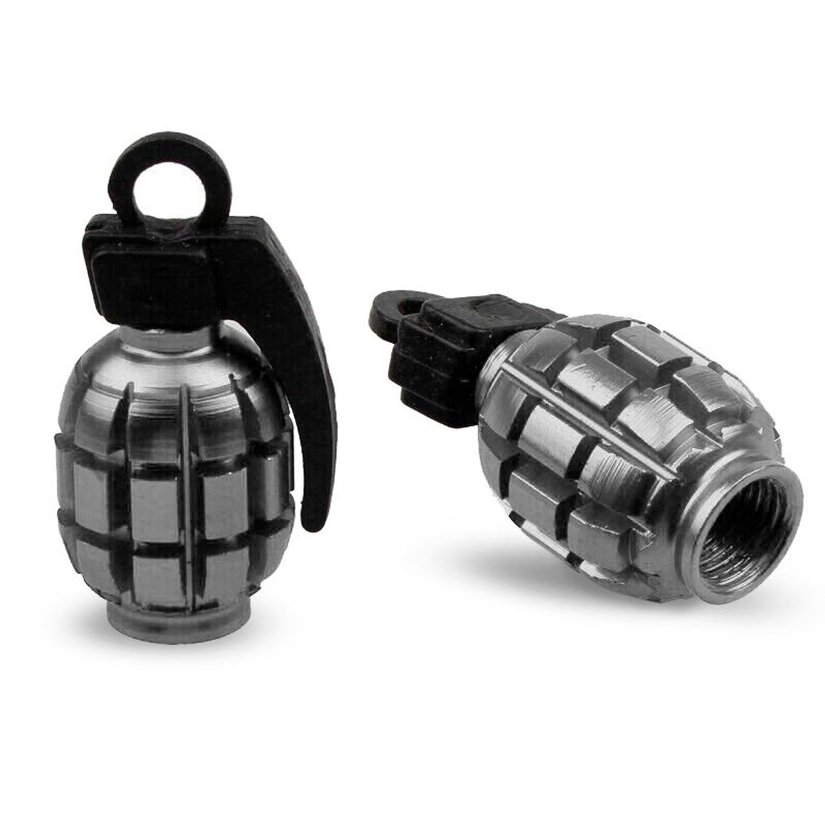 OREGON - Juego Tapa Metalizada Granada Plateado x 4 Pitón de Llanta