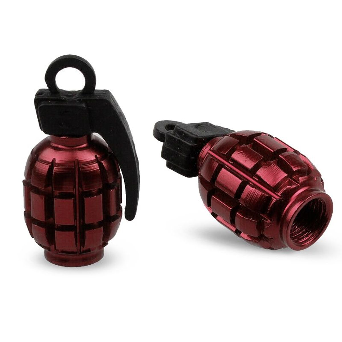 OREGON - Juego Tapa Metalizada Granada Rojo x 4 Pitón de Llanta