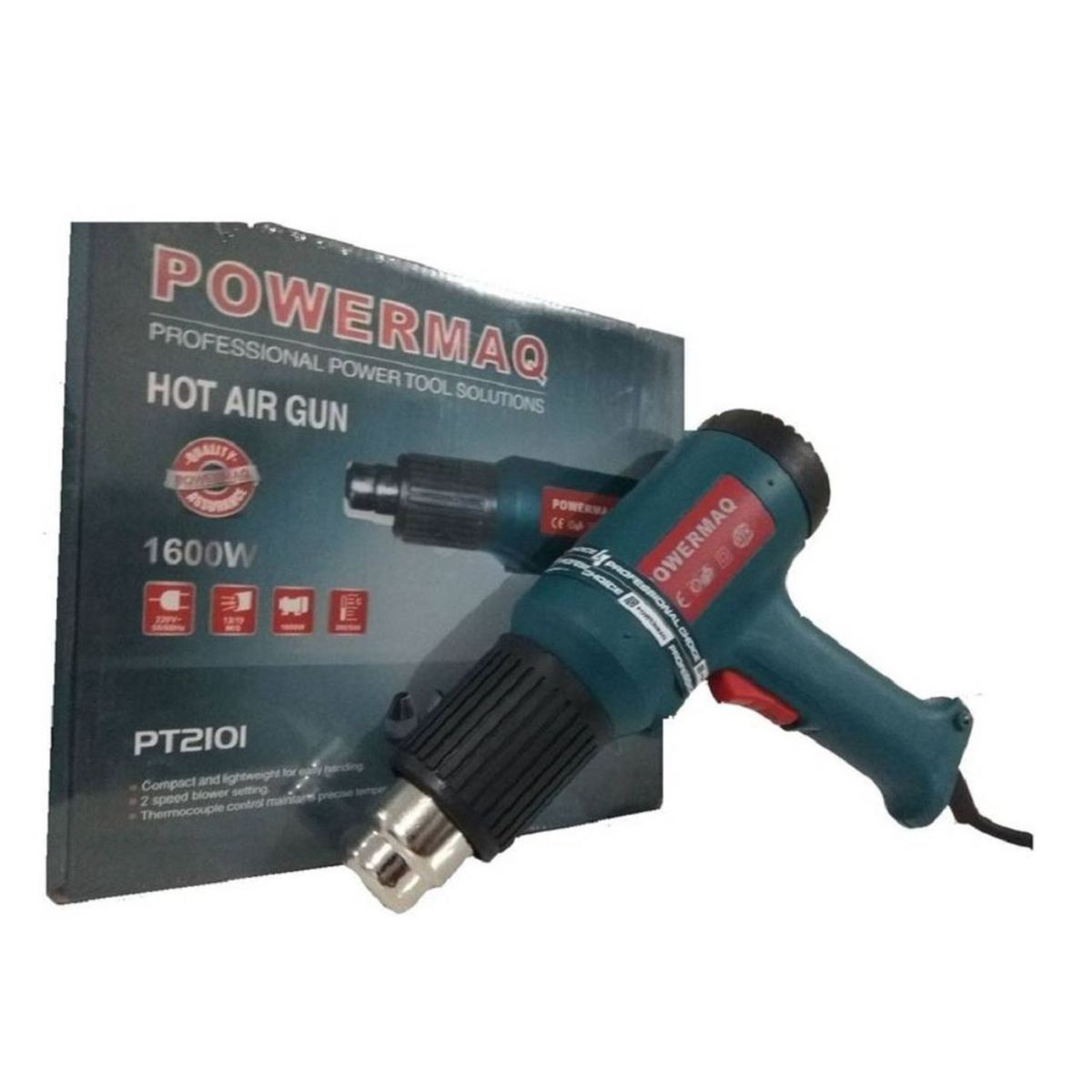 POWERMAQ - Pistola de Calor Powermaq PT2101 1600W Aire Caliente