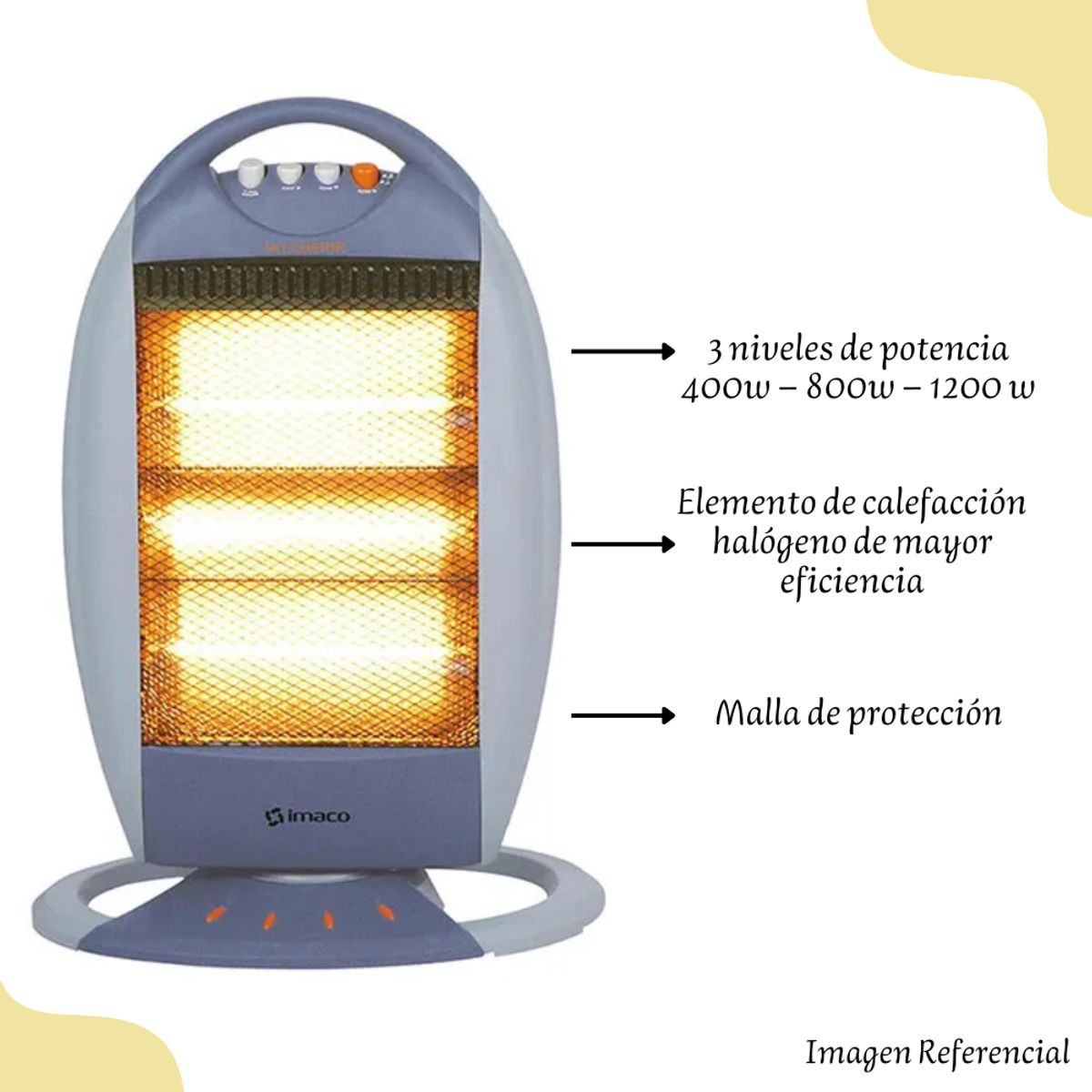 IMACO - Estufa Imaco Halogena HH1200 - 1200 watts