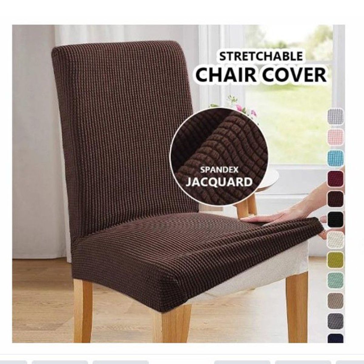 GENERICO - Funda De Silla De Comedor Ajustable Elástica-6PCS MARRON