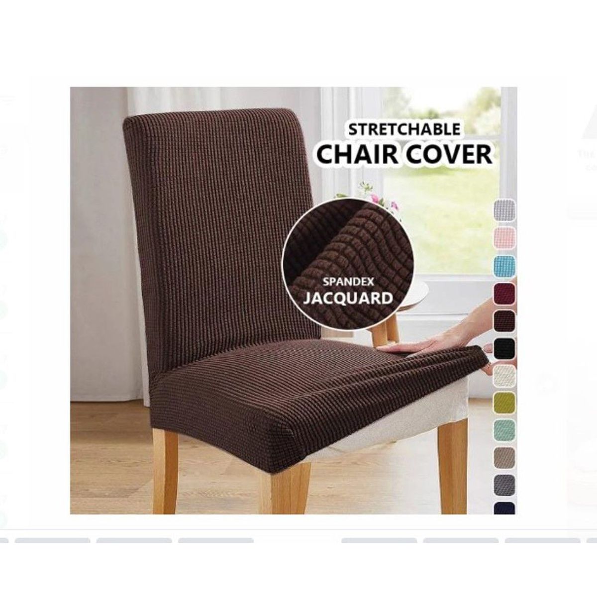 GENERICO - Funda De Silla De Comedor Ajustable Elástica-6PCS MARRON