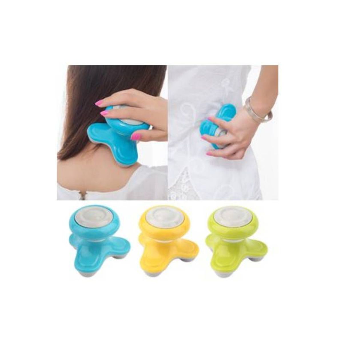 GENERICO - Masajeador amarillo eléctrico y a pilas