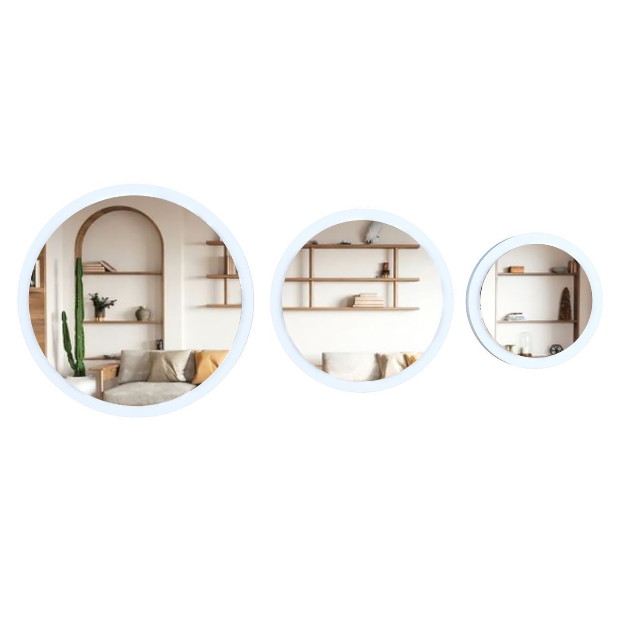 MOVENDA - Kit 03 Espejos Circulares 50cm 40cm 30cm Ariel Movenda