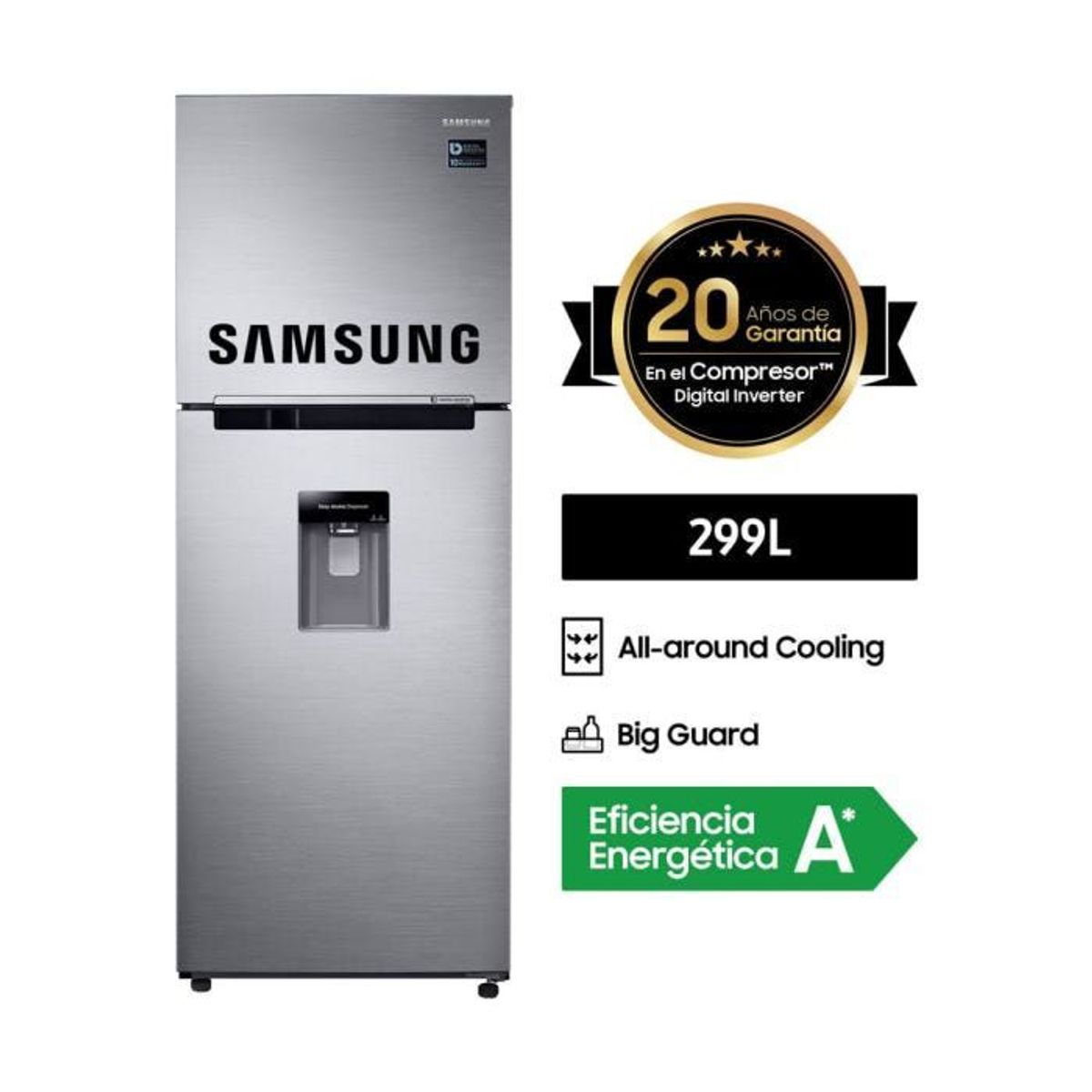 SAMSUNG - Refrigeradora Samsung 299L RT29K571JS8 Plata