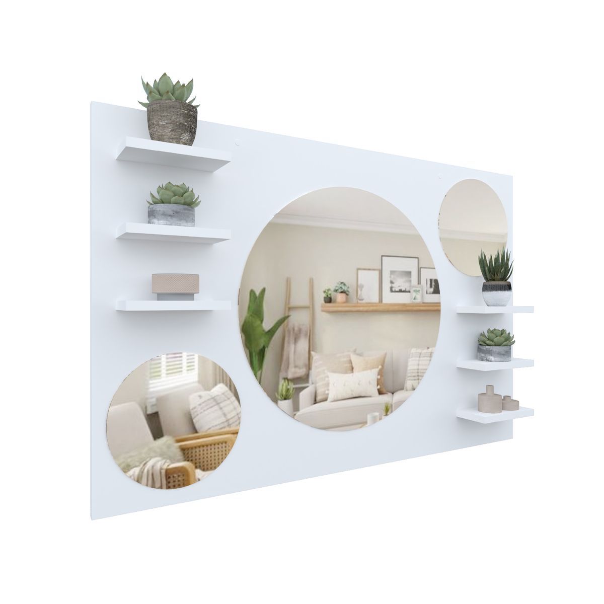 MOVENDA - Espejo Decorativo 120x80cm con Repisas Kore Movenda