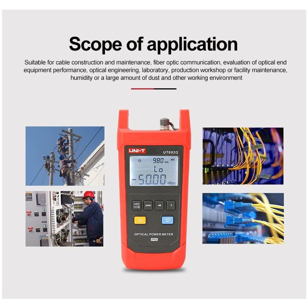  - Power Meter Medidor De Potencia Óptica UNI-T UT692G Con IP65