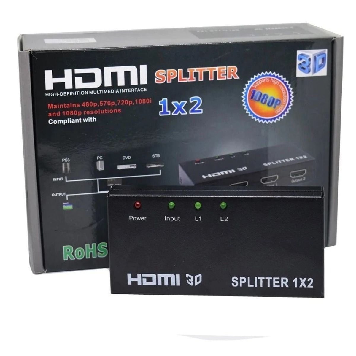 OEM - Splitter Divisor Repartidor HDMI 1X2 4K 2K FULL HD 1080p