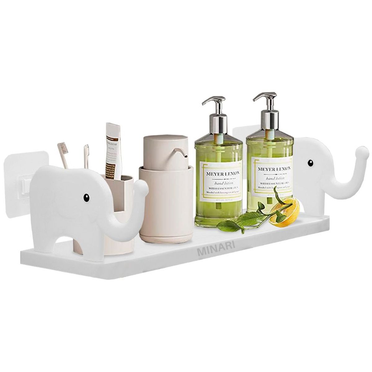 MINARI - Estante Repisa Organizador de Baño Ducha y Tocador Elefante BL 491F