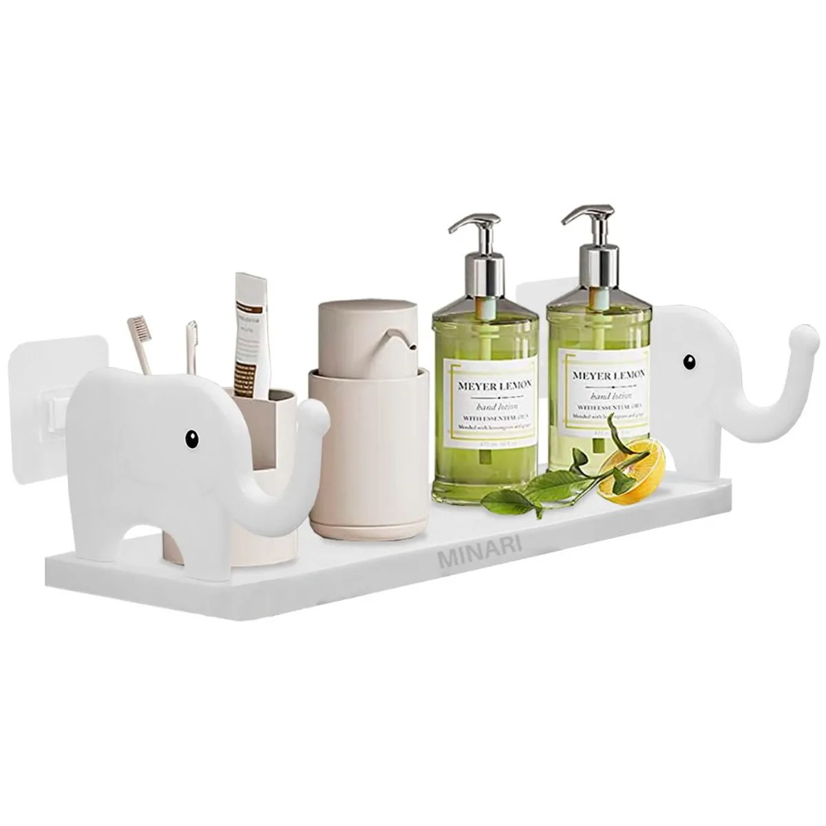 MINARI - Estante Repisa Organizador de Baño Ducha y Tocador Elefante BL 491F