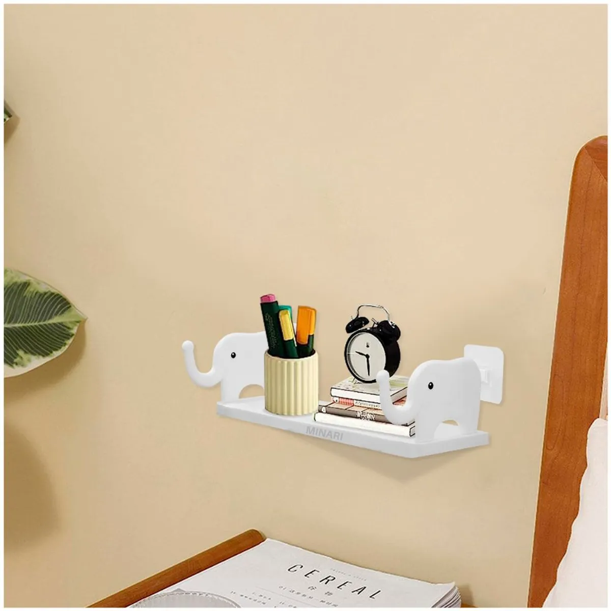 MINARI - Repisa Soporte Estante Flotante de Pared Diseño Elefante BL 491F