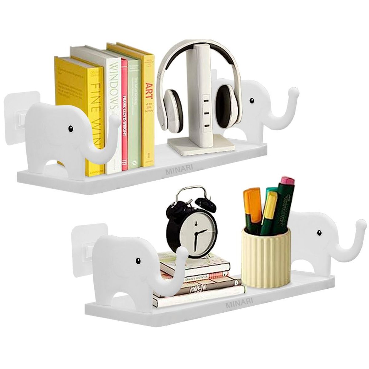 MINARI - Repisa Organizador de Oficina Elefante 2 PISOS BL 491F