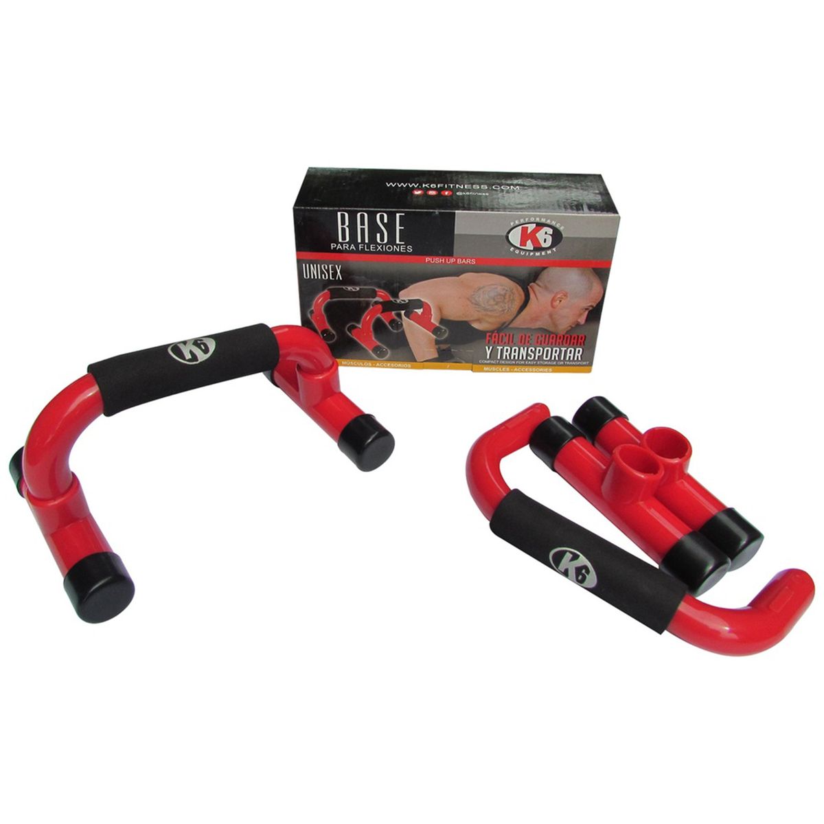 K6 FITNESS - Soporte Flexiones Push Up Lagartijas Pecho Triceps Fitness