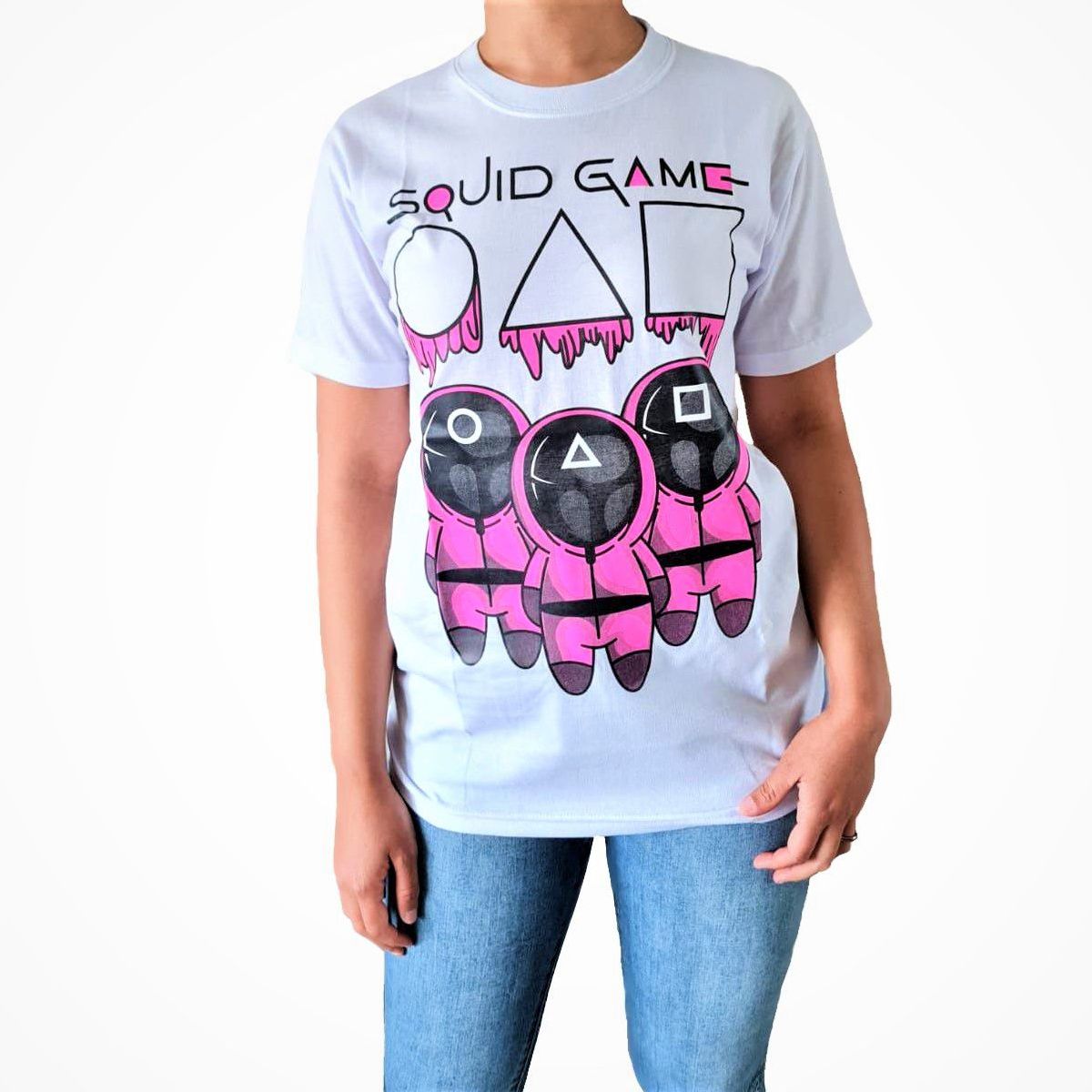 GENERICO - Polo Mujer Manga Corta Squid Game - Juego del Calamar - Nathalie Love It - Blanco