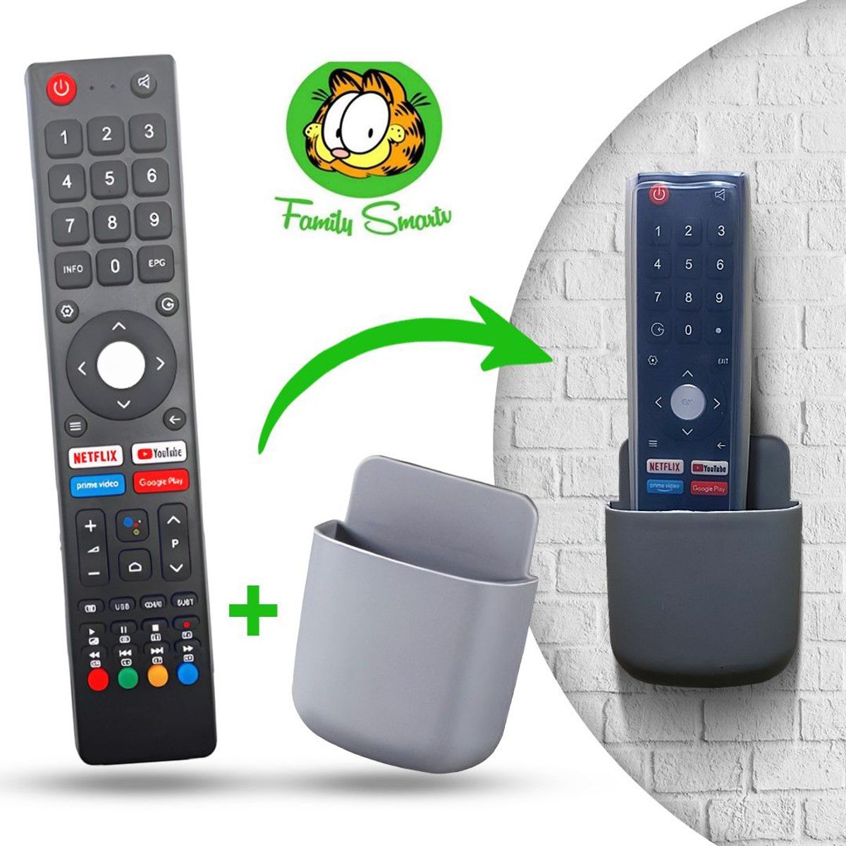 GENERICO - Control Remoto JVC RM-C3362 Android  Soporte y Funda