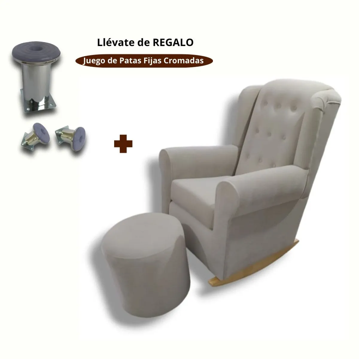 NO LOGO - Sillon Mecedor de Lactancia Antifluido Beige