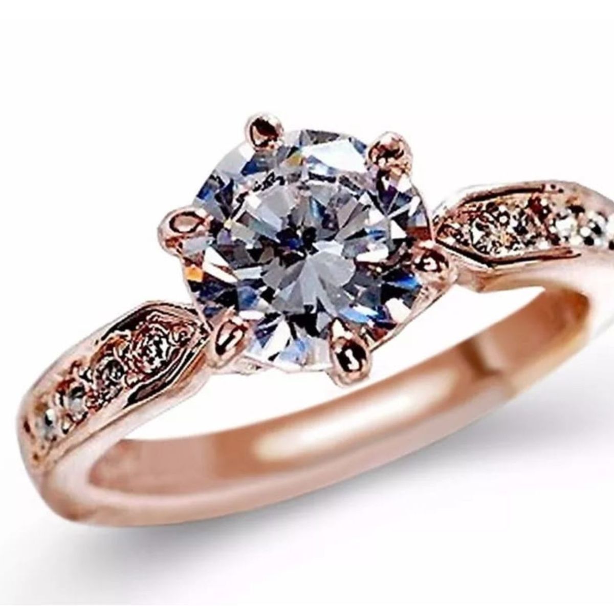 GENERICO - Anillo de Compromiso Imperial Bañado Oro 18K Aro Regalo Genieka