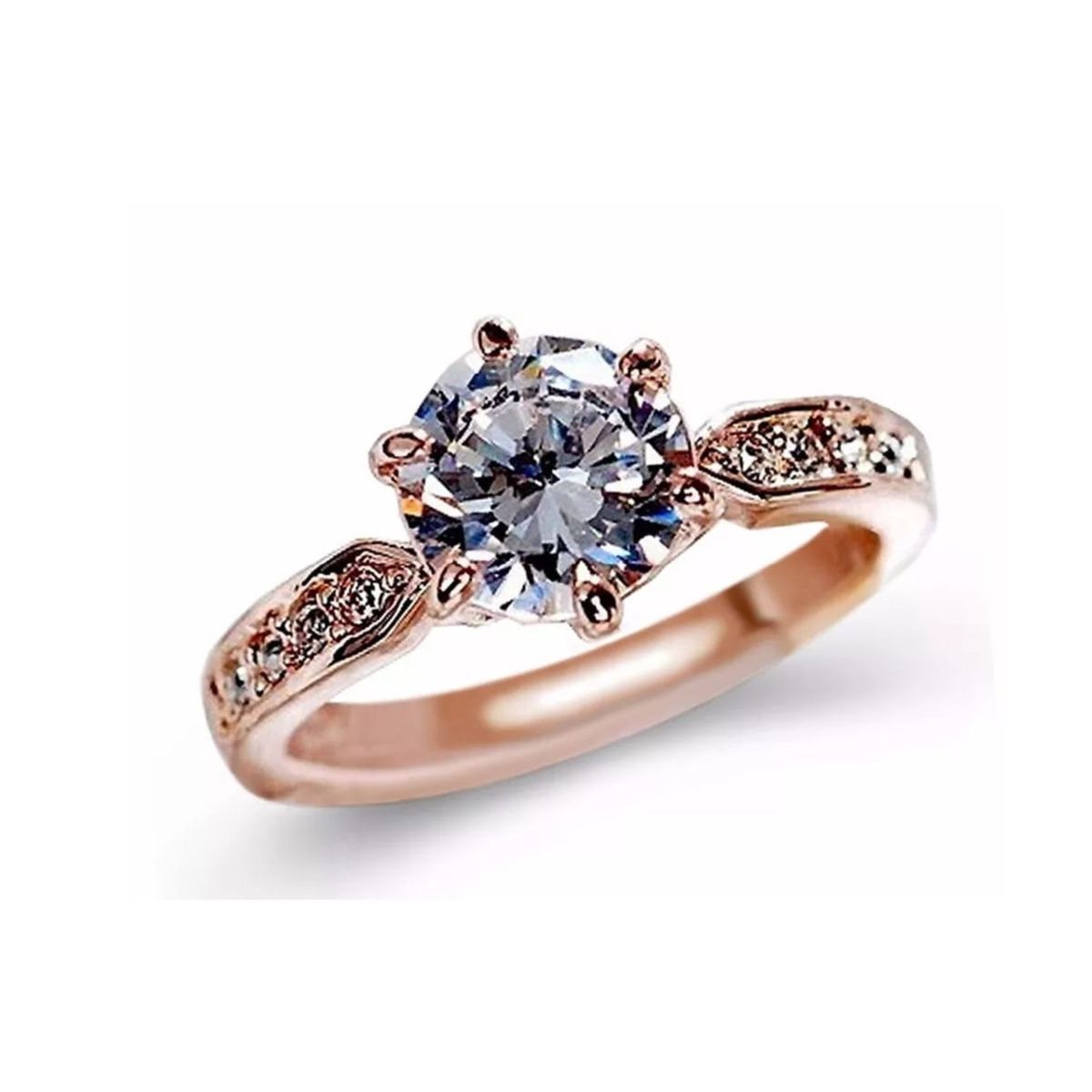 GENERICO - Anillo de Compromiso Imperial Bañado Oro 18K Aro Regalo Genieka