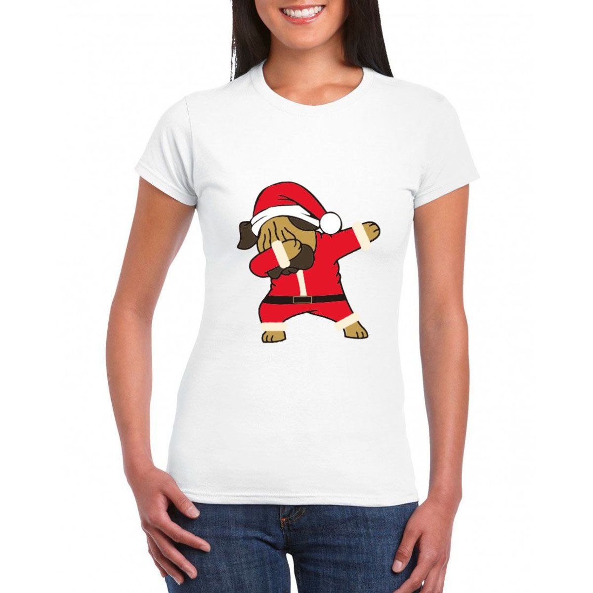 GENERICO - Polo Mujer Perrito Noel- Nathalie Love It - Blanco