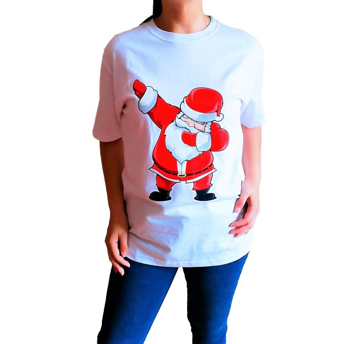 GENERICO - Polo Mujer Papa Noel - Nathalie Love It - Blanco