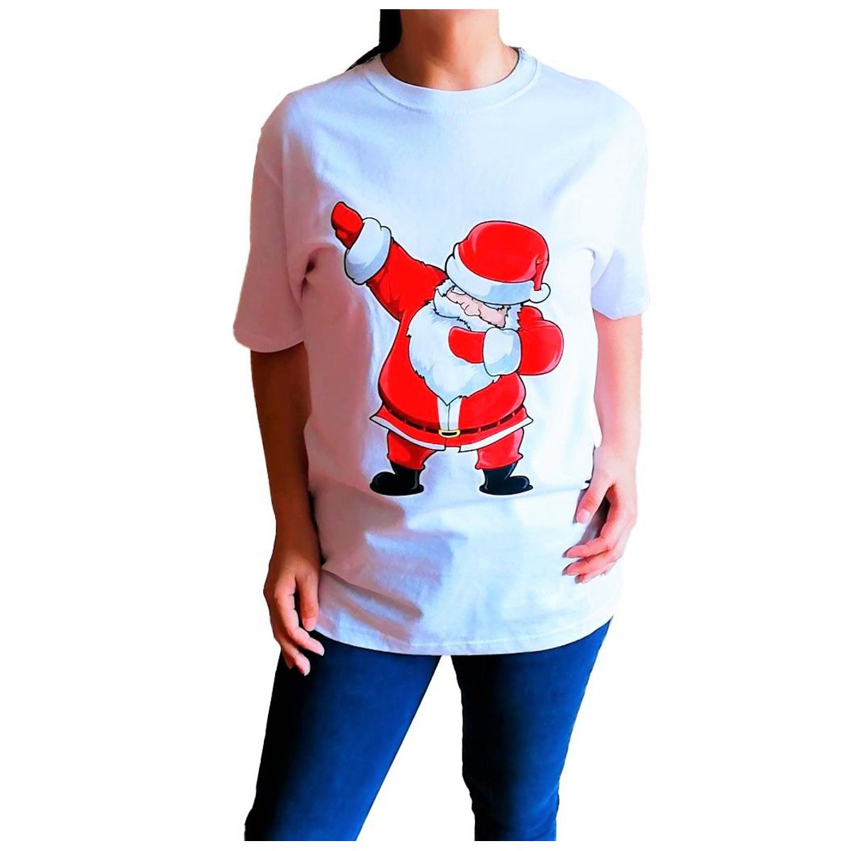 GENERICO - Polo Mujer Papa Noel - Nathalie Love It - Blanco