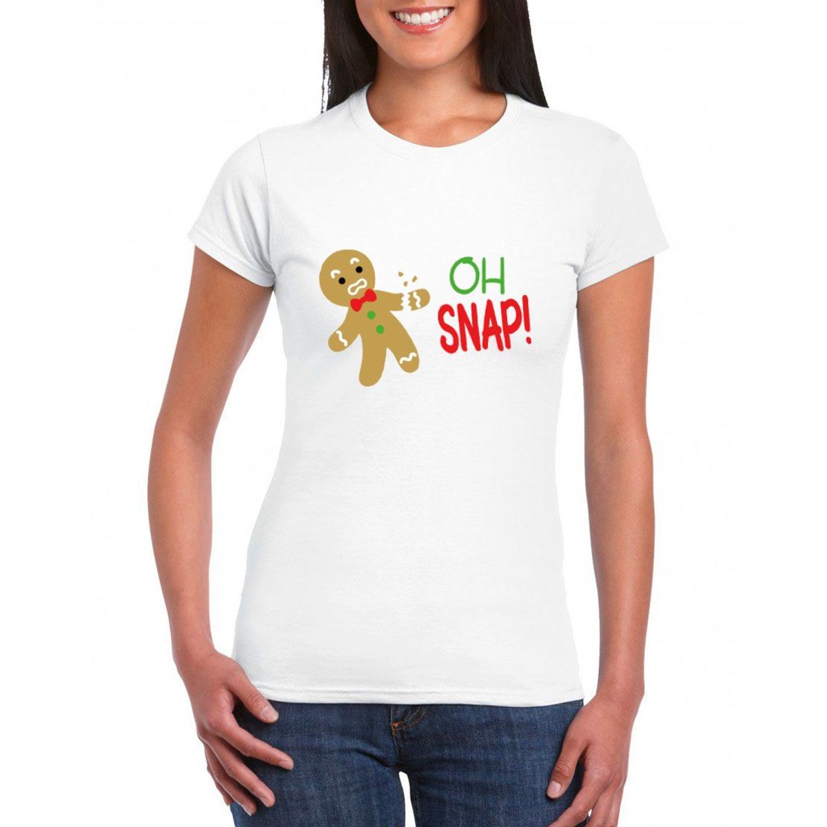GENERICO - Polo Mujer Galleta de navidad - Blanco