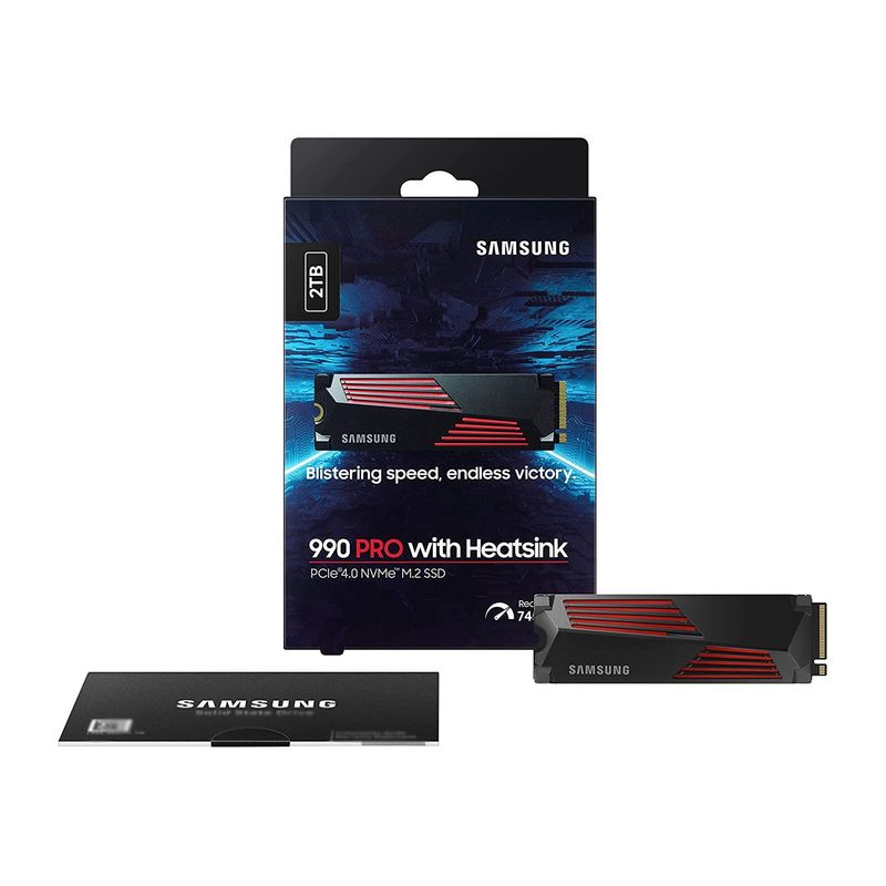 SAMSUNG - Disco Solido Samsung 990 Pro 2tb M.2 Nvme Ps5 Pc PCI 4.0 + disipador
