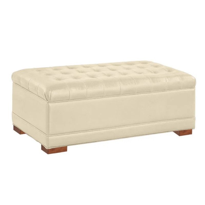 MAVISAC - Baul Darcy Mavisac Plaza y Media Color Marfil - Ultracuero