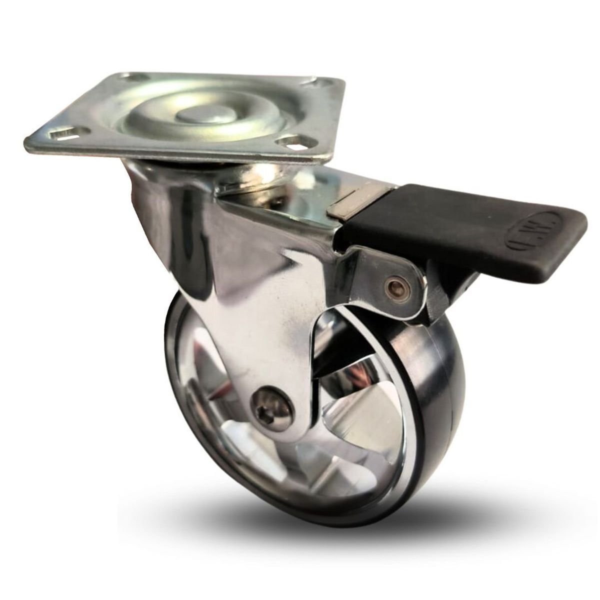 SERRATURE - GARRUCHA FRENO NEGRA 75MM CARGA 45 KG