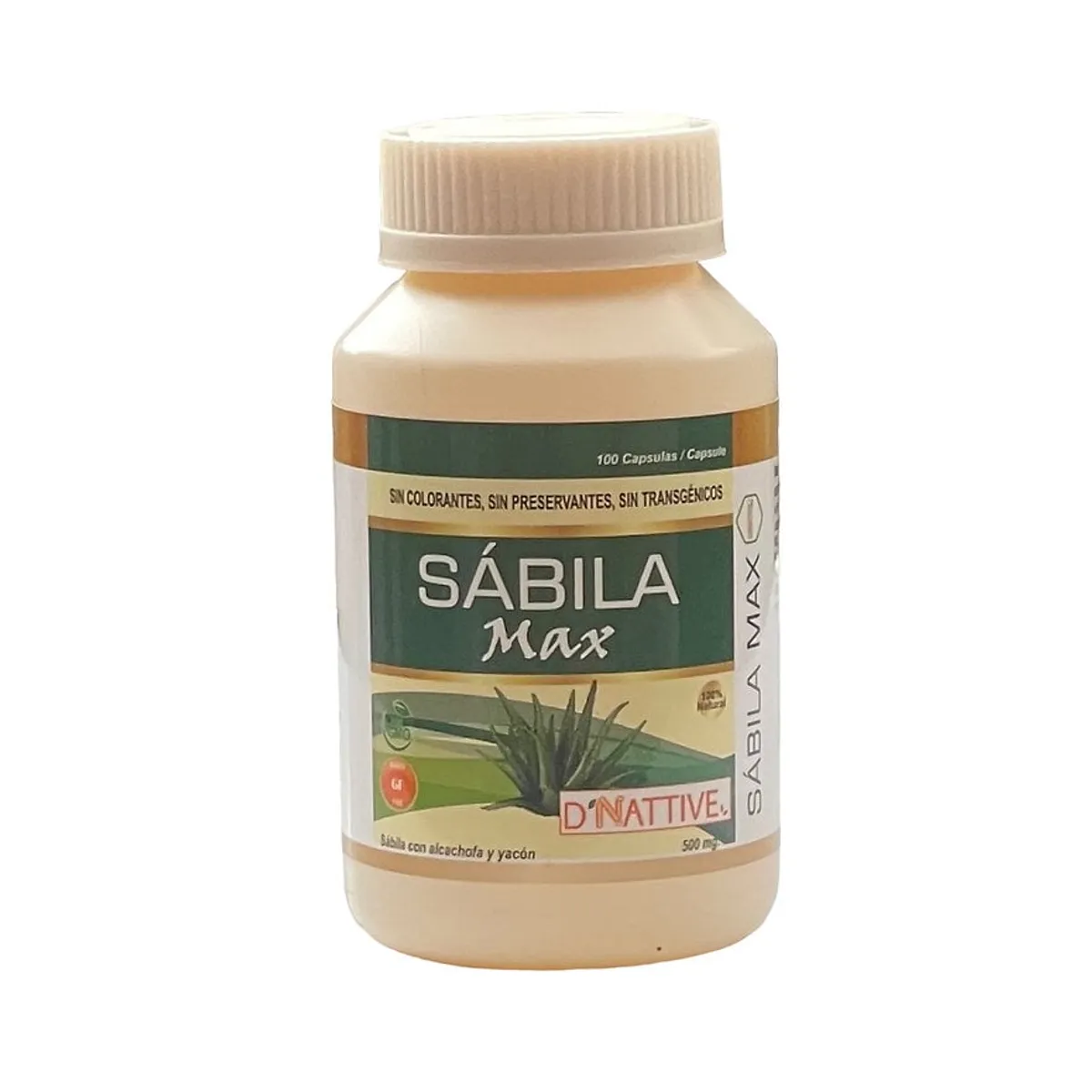GENERICO - Sábila Max en Cápsulas 500 mg x 100 u - D'Nattive