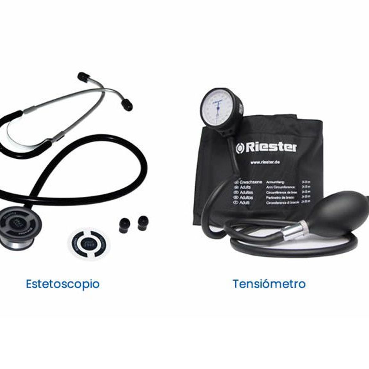 RIESTER - TENSIOMETRO MANUAL Y ESTETOSCOPIO - RIESTER NEGRO