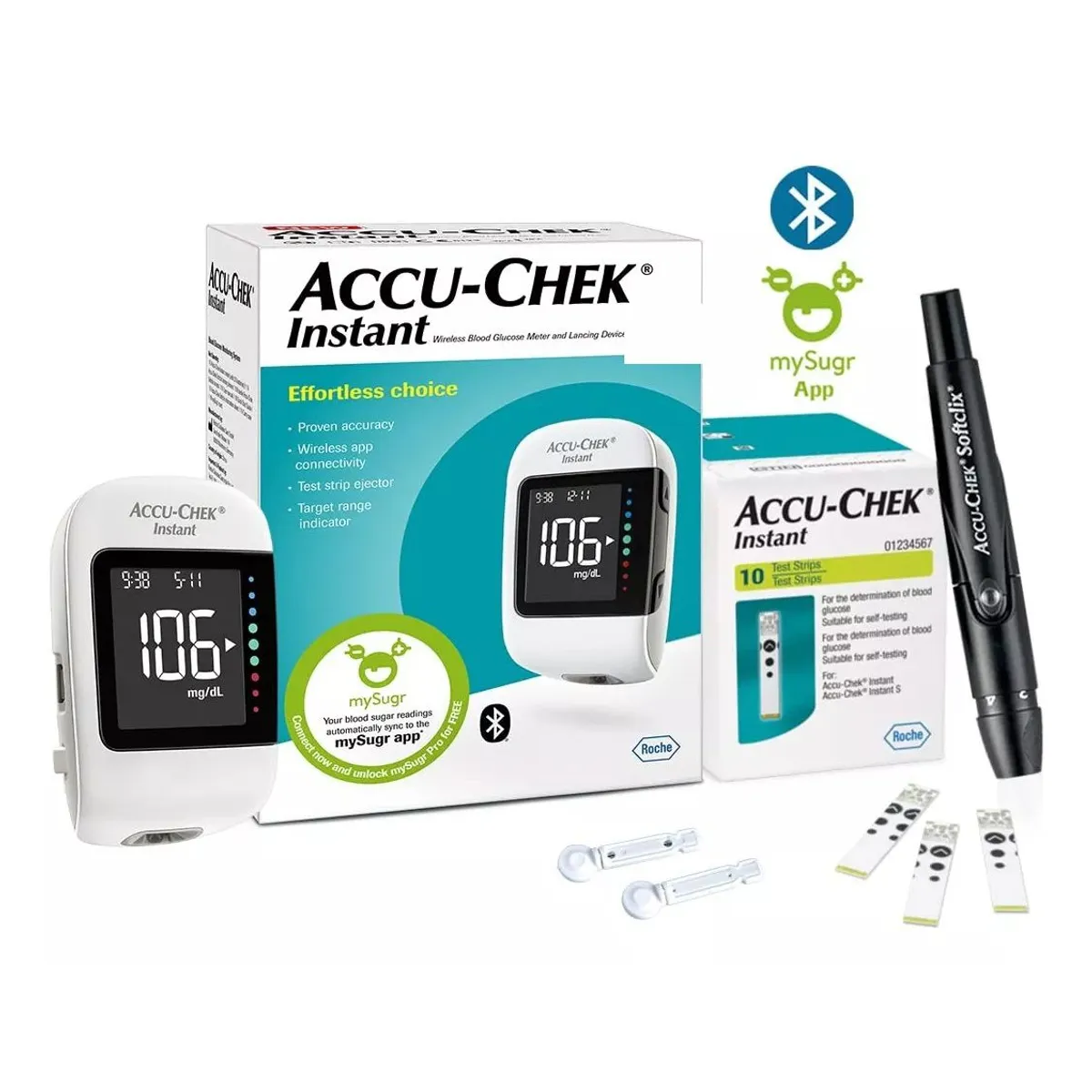ACCU CHEK - KIT GLUCOMETRO ACCU CHEK INSTANT 60 TIRAS + 110 LANC.
