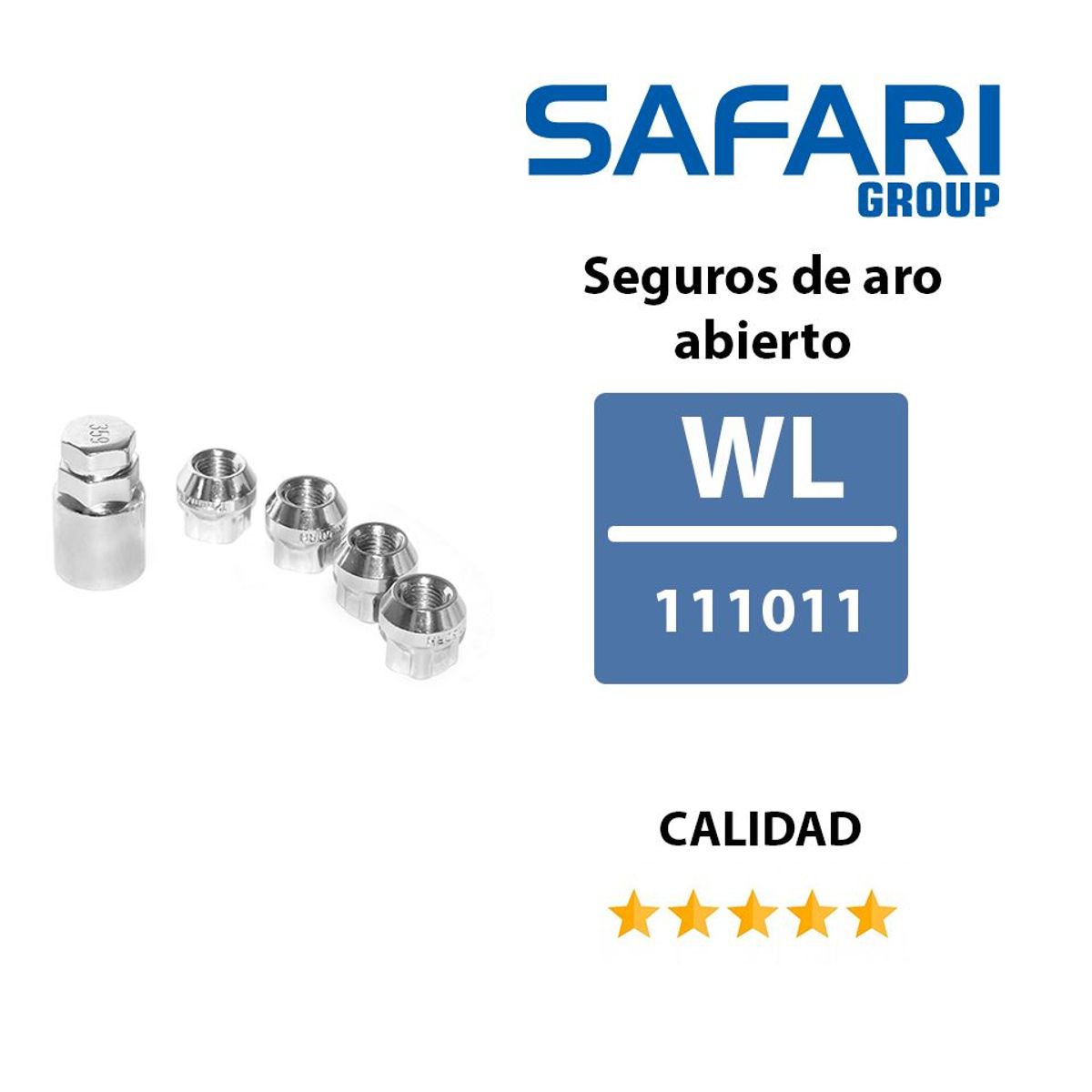 SAFARI - SEGURO DE RUEDA 12MM X 1.25 ABIERTO WL 111011