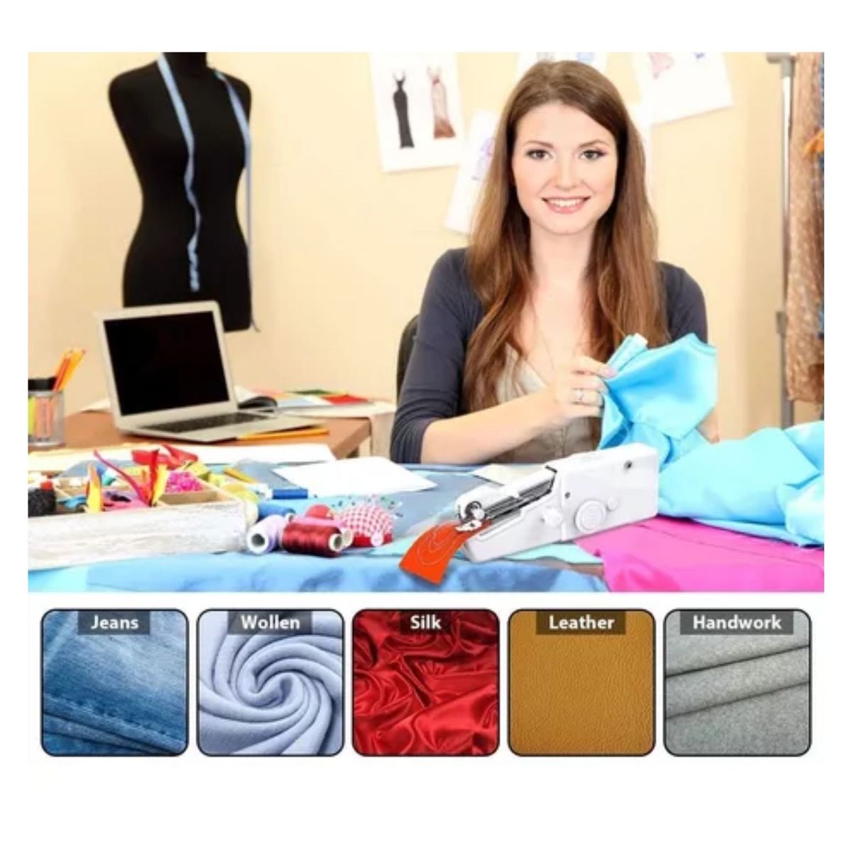 GENERICO - Minimáquina De Coser Inalámbrica Portátil A Mano Y Práctico