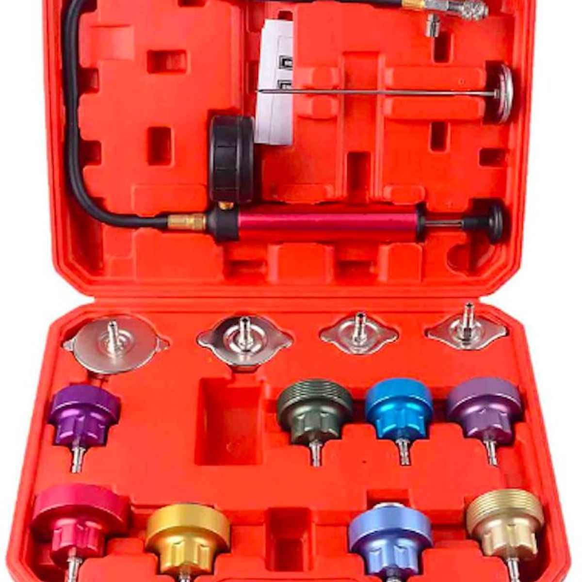GENERICO - KIT PROBADOR PRESIÓN RADIADORES 14PCS WORKTOOLS