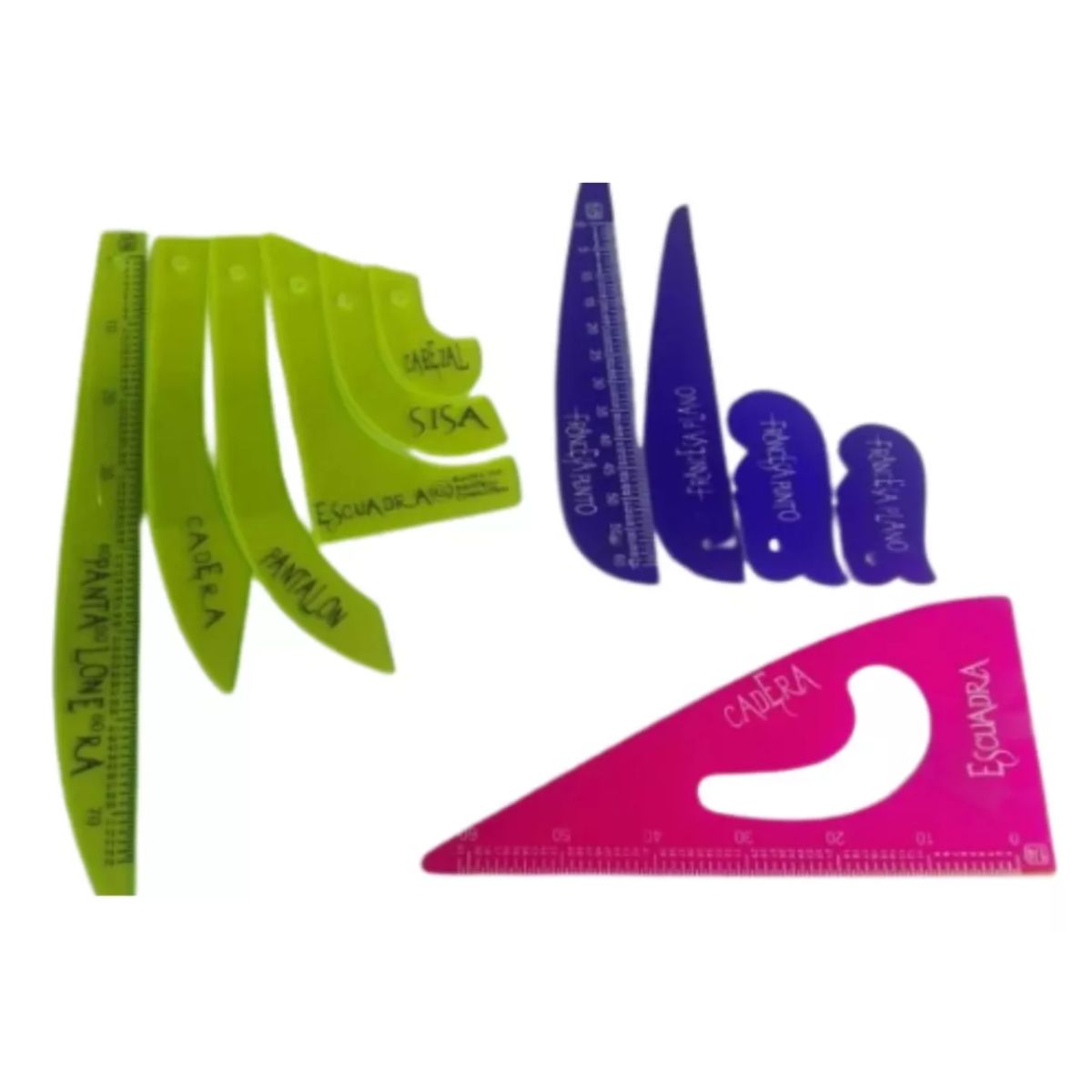 GENERICO - Mini Reglas Francesa Patronaje Modista Practicar En Cuaderno