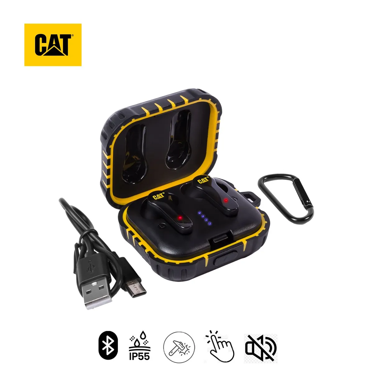 CAT - Audífonos Cat BTEARBUD Bluetooth IP55 cancelacionruido-Touch-Negro