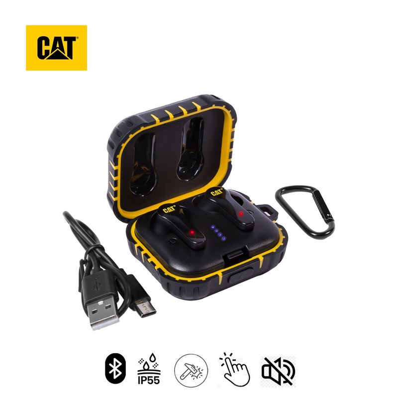 CAT - Audífonos Cat BTEARBUD Bluetooth IP55 cancelacionruido-Touch-Negro