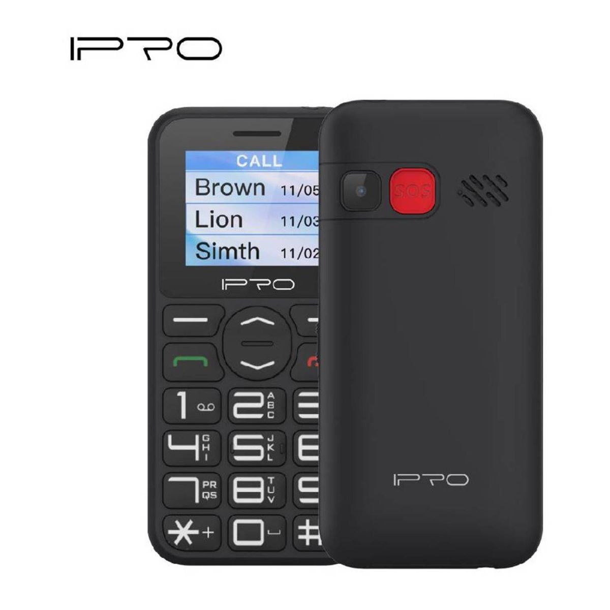 IPRO - Celular Básico IPRO F183S Radio FM Camara Teclas Grandes Negro