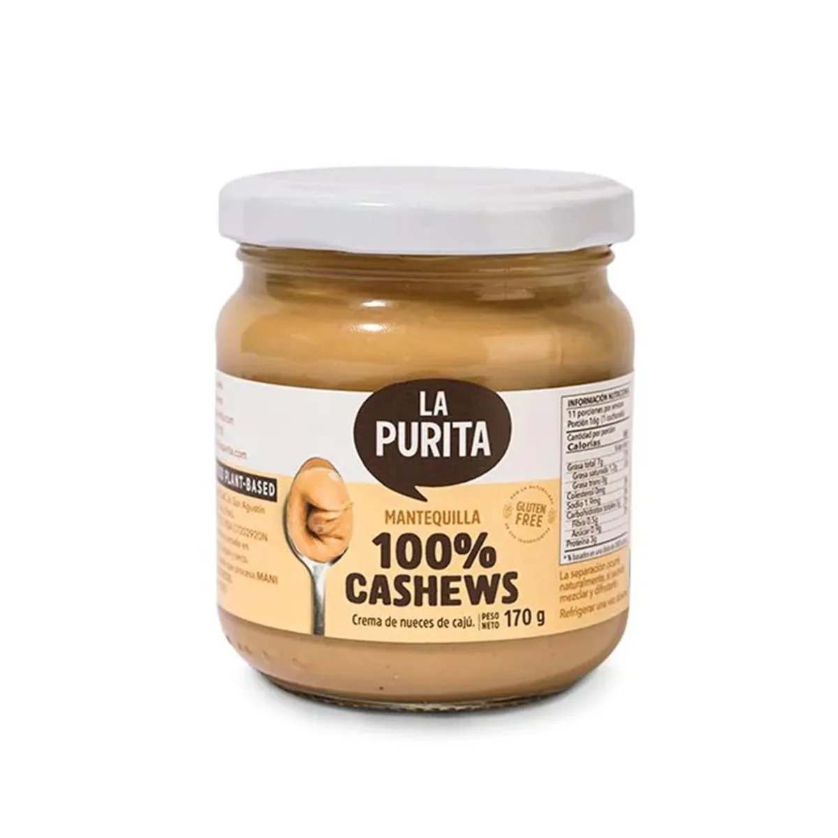 ECO ORIGEN - Mantequilla 100% Cashews 170 g - La Purita