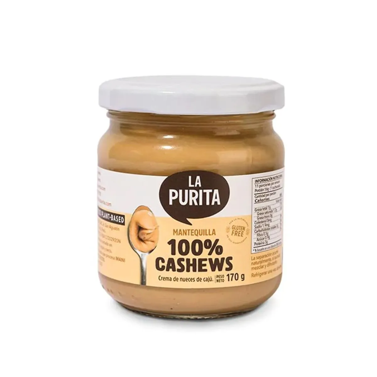 ECO ORIGEN - Mantequilla 100% Cashews 170 g - La Purita