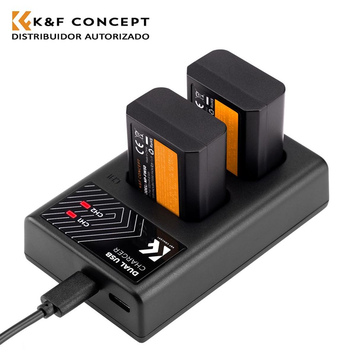 K&F CONCEPT - KIT DE CARGADOR + 2 BATERIAS SONY NP-FW50 K&F CONCEPT KF28.0015