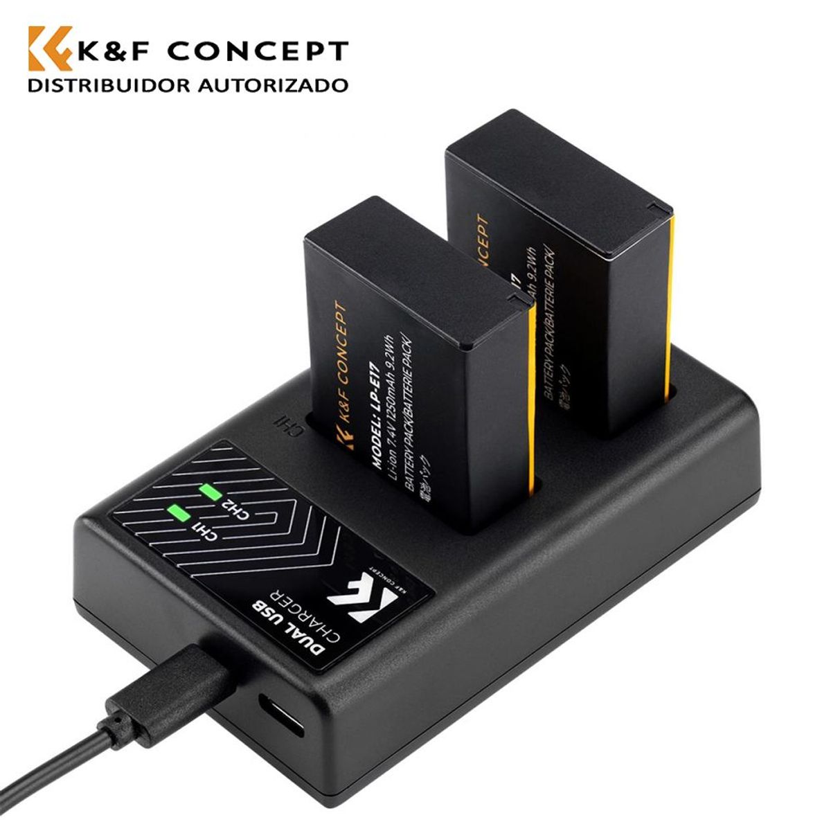 K&F CONCEPT - KIT DE CARGADOR + 2 BATERIAS CANON LP-E17 K&F CONCEPT KF28.0014