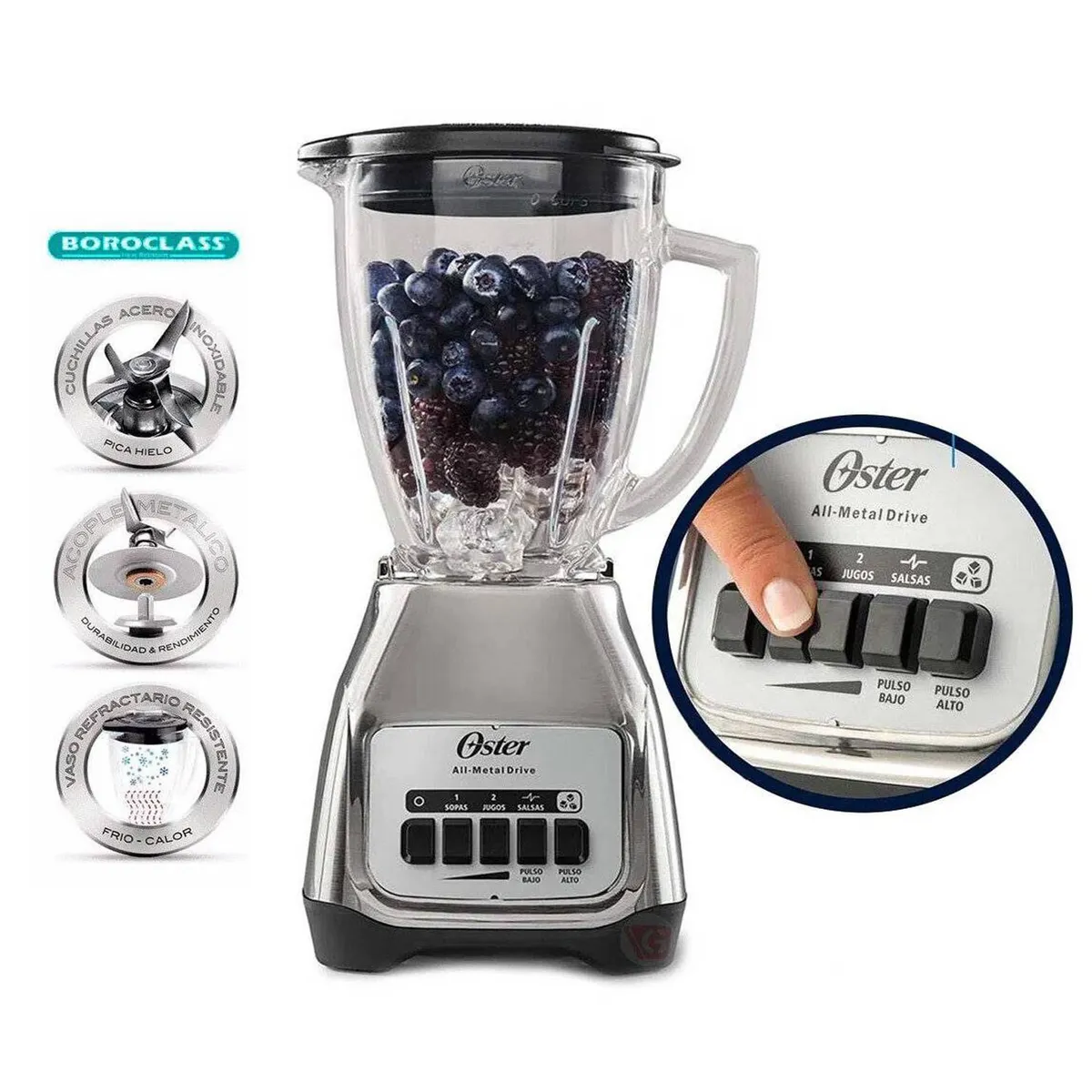 OSTER - Licuadora Oster 2 Velocidades BLSTKAG-NPB 1.25Lts