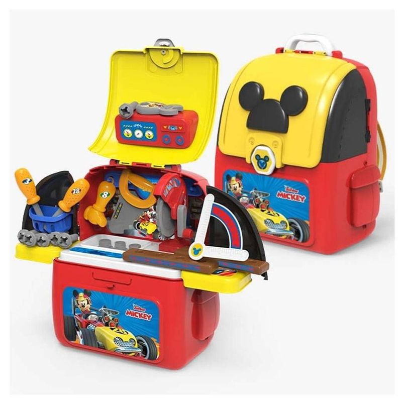 DISNEY - Mickey Set de Herramientas y Mochila 2 en 1+ Accesorios
