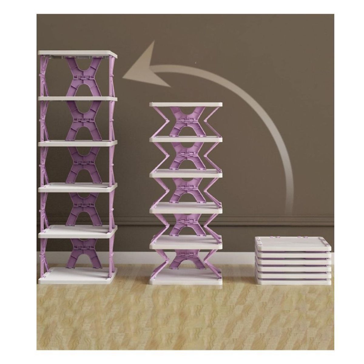 GENERICO - Organizador Estante Plegable de Zapatos Morado