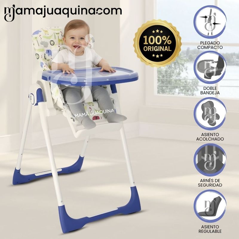 EBABY - Silla De Comer Graduable Ebaby «Nelly New» Blue