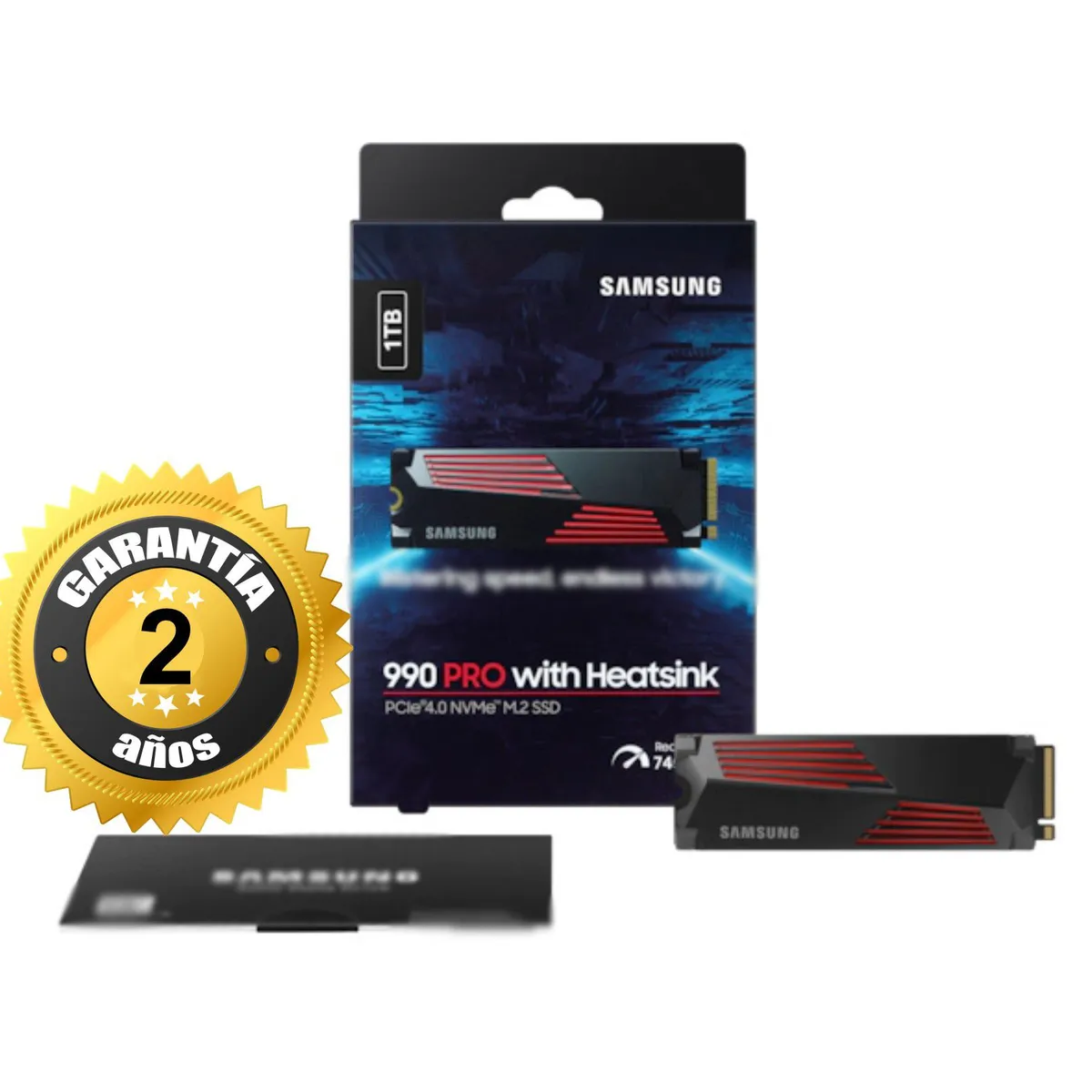 SAMSUNG - Disco Solido Samsung 990 Pro 1tb M.2 Nvme Ps5 Pc PCI 4.0 + disipador