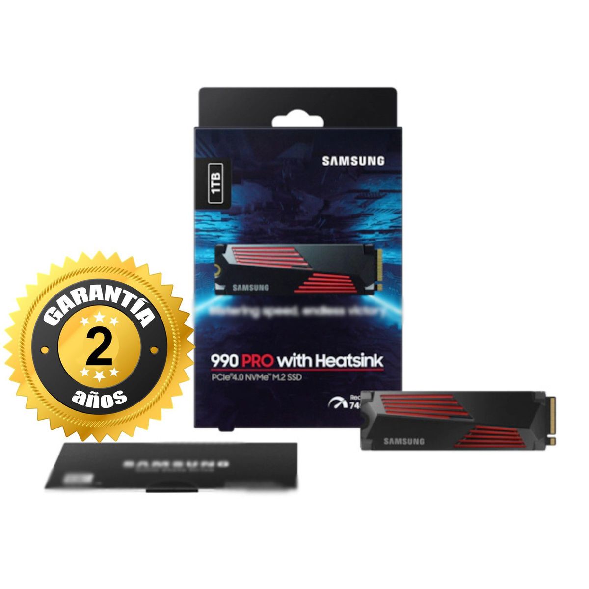 SAMSUNG - Disco Solido Samsung 990 Pro 1tb M.2 Nvme Ps5 Pc PCI 4.0 + disipador